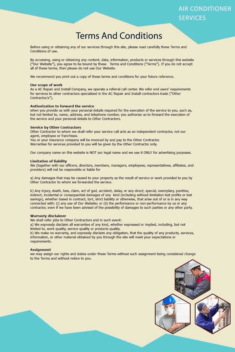 Margate AC Services Margate, FL 954-399-1927 - terms-and-conditions